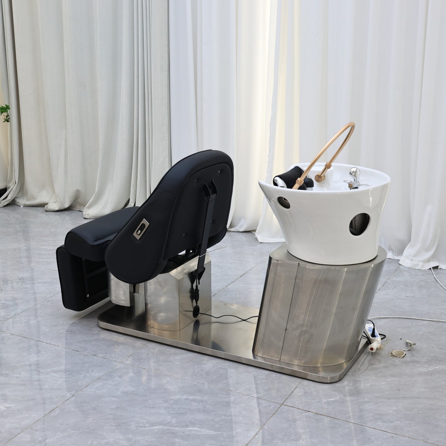 Head Spa Treatment Therapy Water Circulation Washing Shampoo Chair Electric Massage Shampoo Barber Chair Style With Bowl