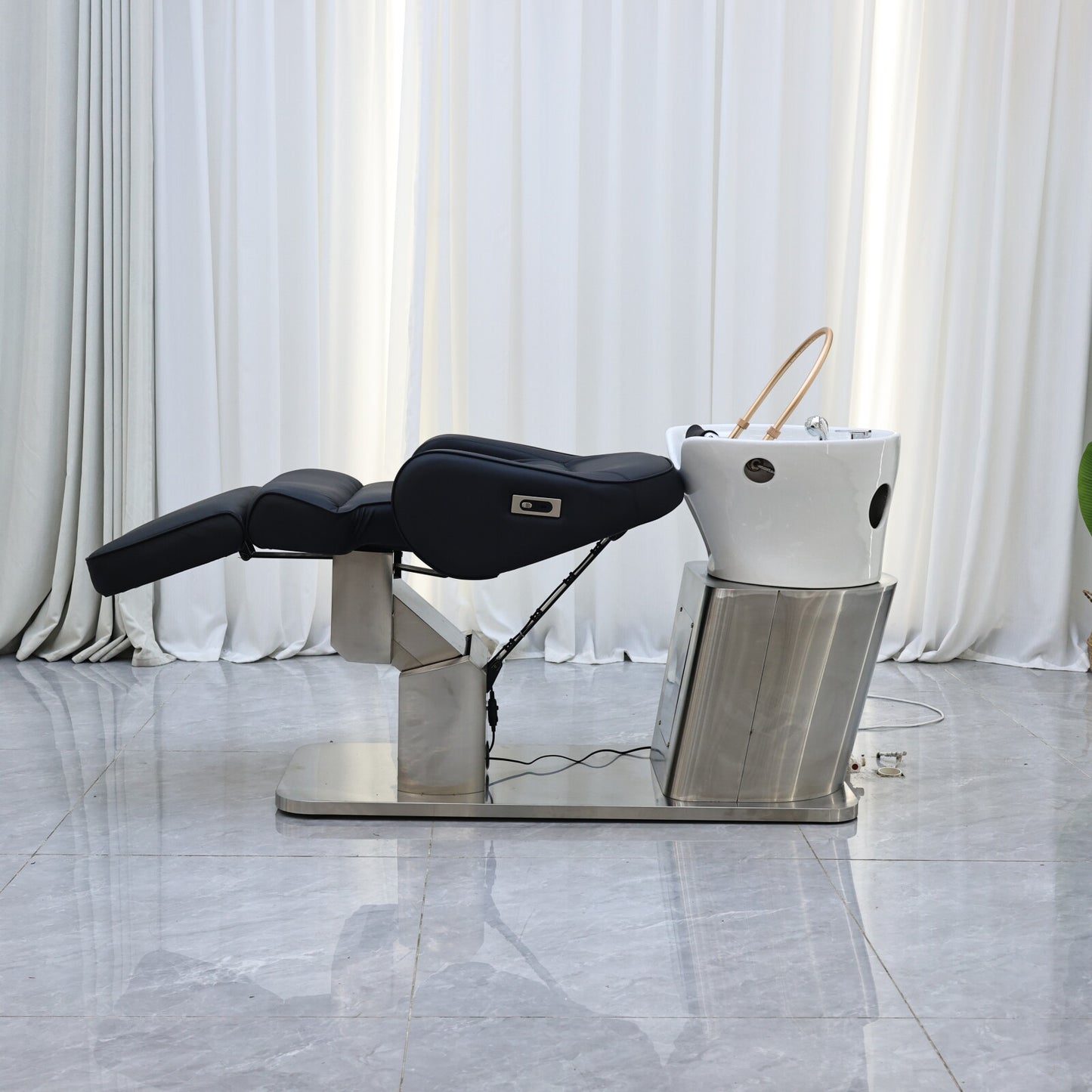 Head Spa Treatment Therapy Water Circulation Washing Shampoo Chair Electric Massage Shampoo Barber Chair Style With Bowl