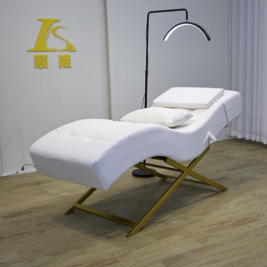 Curved Lash and Spa Bed for Aesthetic, Cosmetic, and Beauty Salon Treatments
