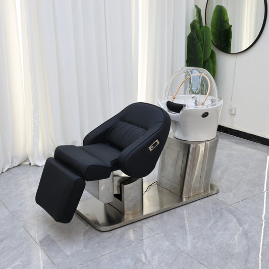 Head Spa Treatment Therapy Water Circulation Washing Shampoo Chair Electric Massage Shampoo Barber Chair Style With Bowl