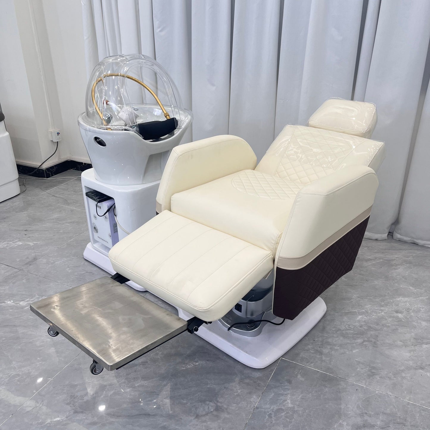 Head Spa Treatment Therapy Water Circulation Washing Shampoo Chair Electric Massage Shampoo Barber Chair Style With Bowl