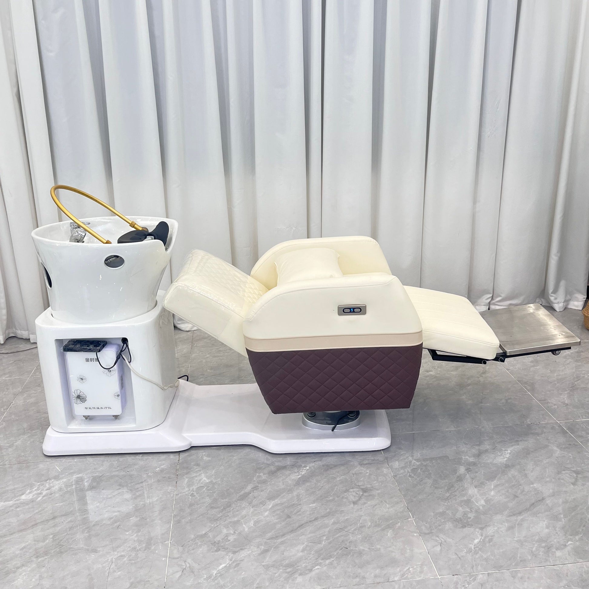 Head Spa Treatment Therapy Water Circulation Washing Shampoo Chair Electric Massage Shampoo Barber Chair Style With Bowl