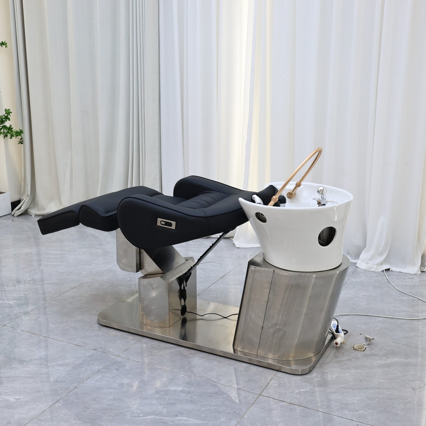 Head Spa Treatment Therapy Water Circulation Washing Shampoo Chair Electric Massage Shampoo Barber Chair Style With Bowl