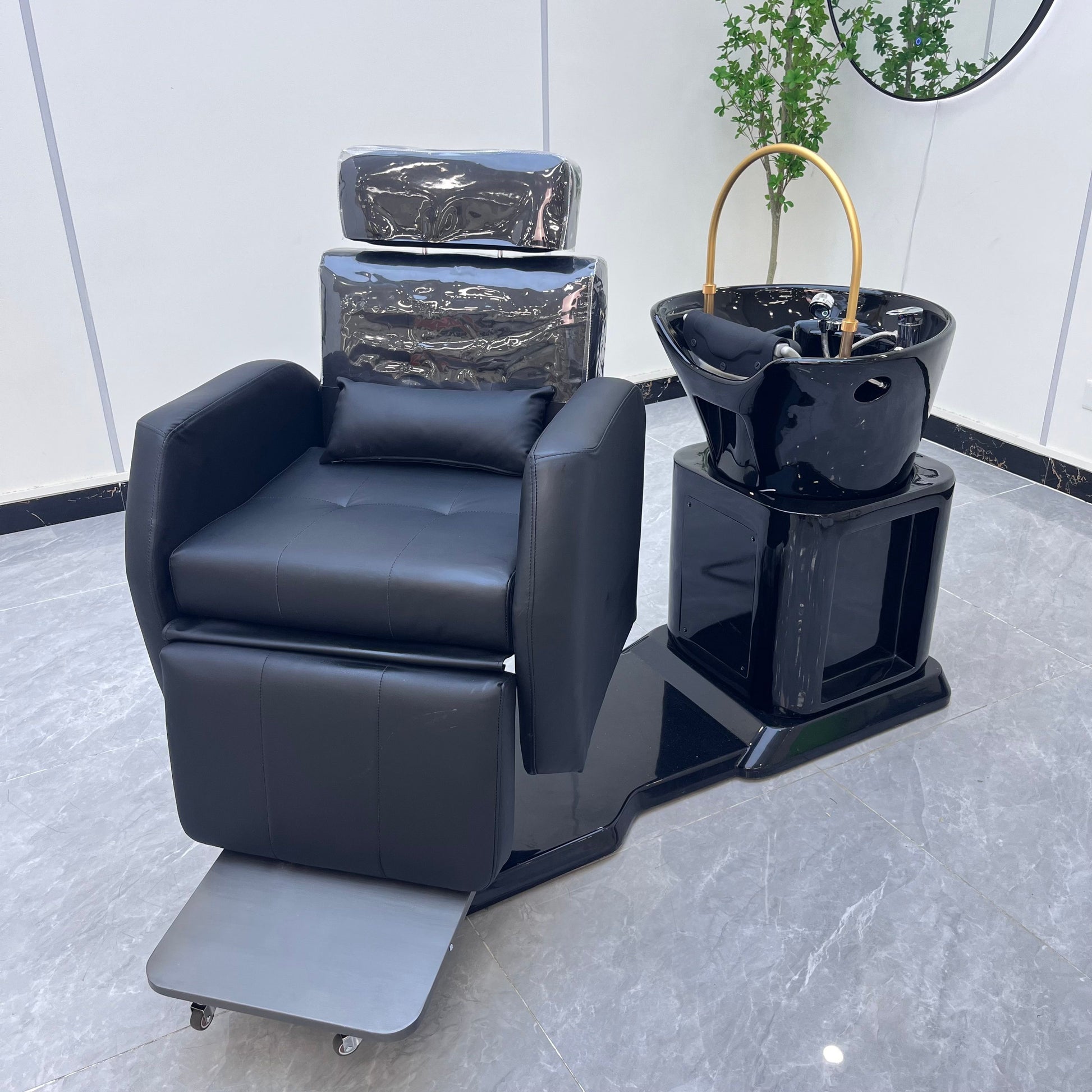 Head Spa Treatment Therapy Water Circulation Washing Shampoo Chair Electric Massage Shampoo Barber Chair Style With Bowl