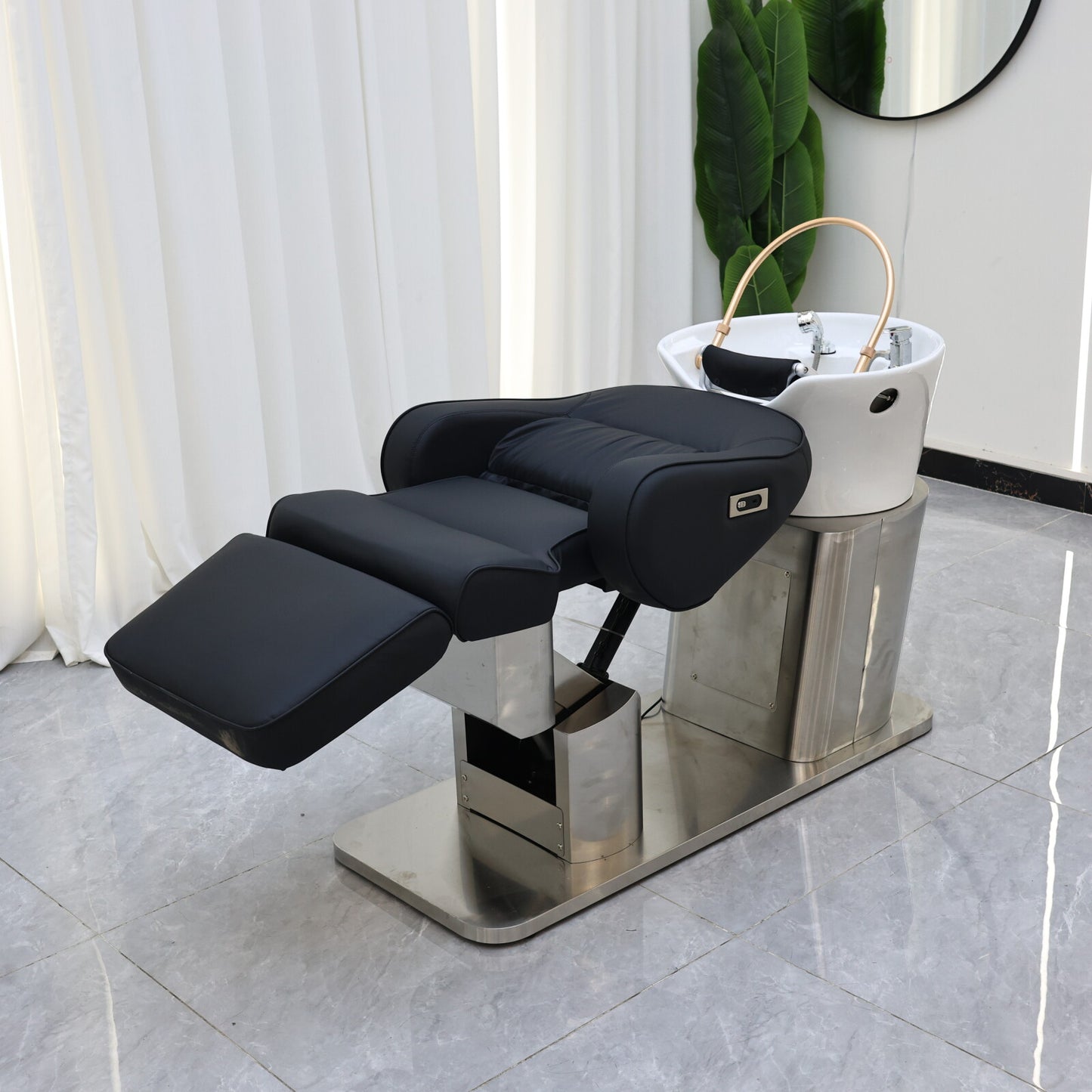 Head Spa Treatment Therapy Water Circulation Washing Shampoo Chair Electric Massage Shampoo Barber Chair Style With Bowl