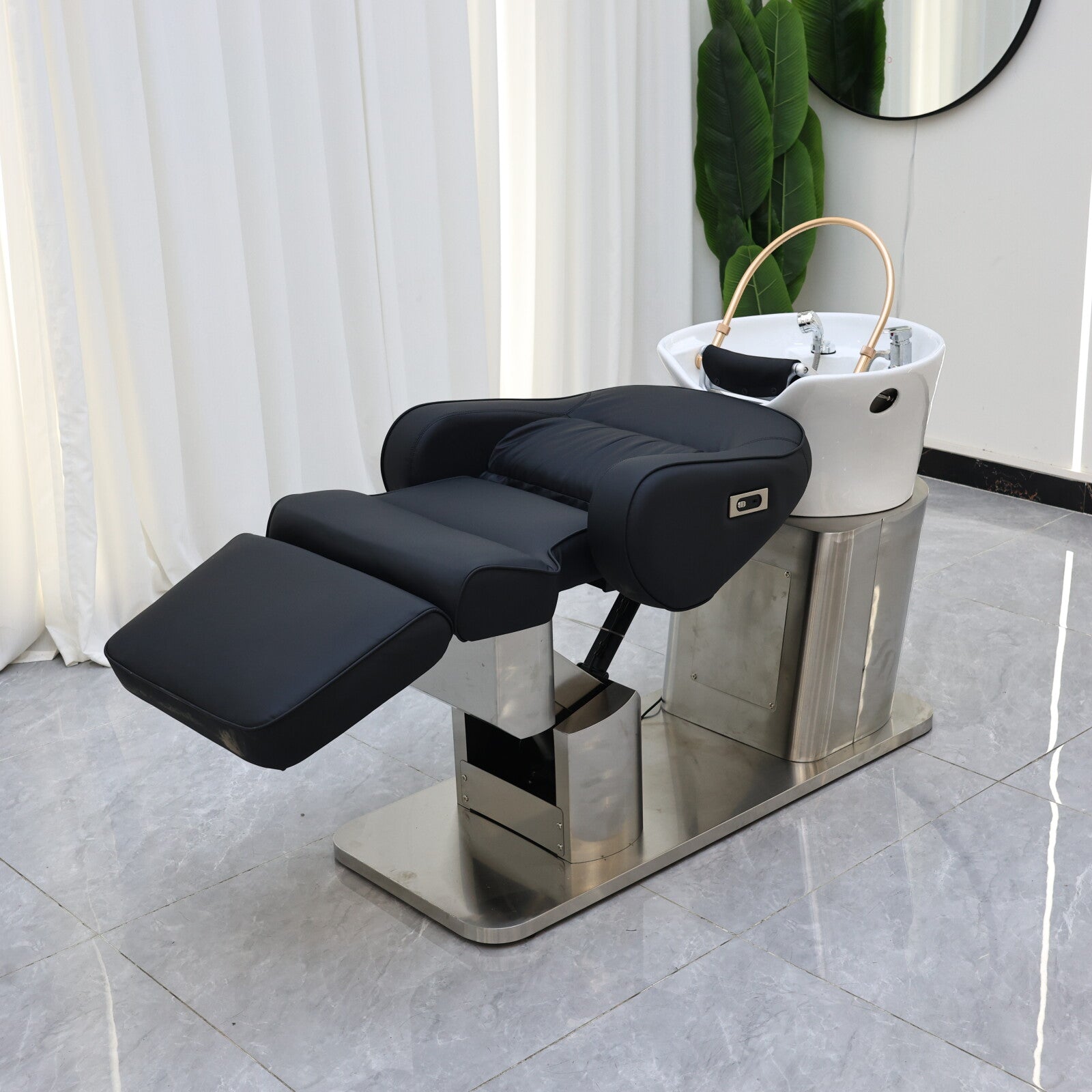 Head Spa Treatment Therapy Water Circulation Washing Shampoo Chair Electric Massage Shampoo Barber Chair Style With Bowl