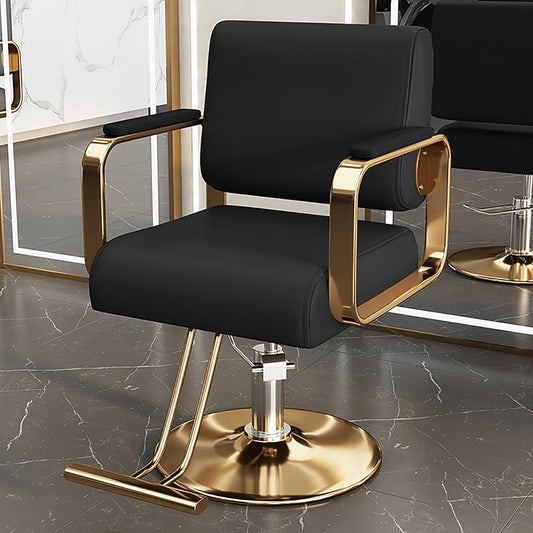 Hair Dressing Chair With Gold Accent