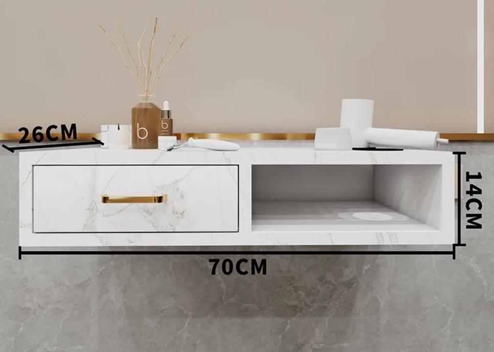 Wall-Mounted Hairdressing Station with Storage White